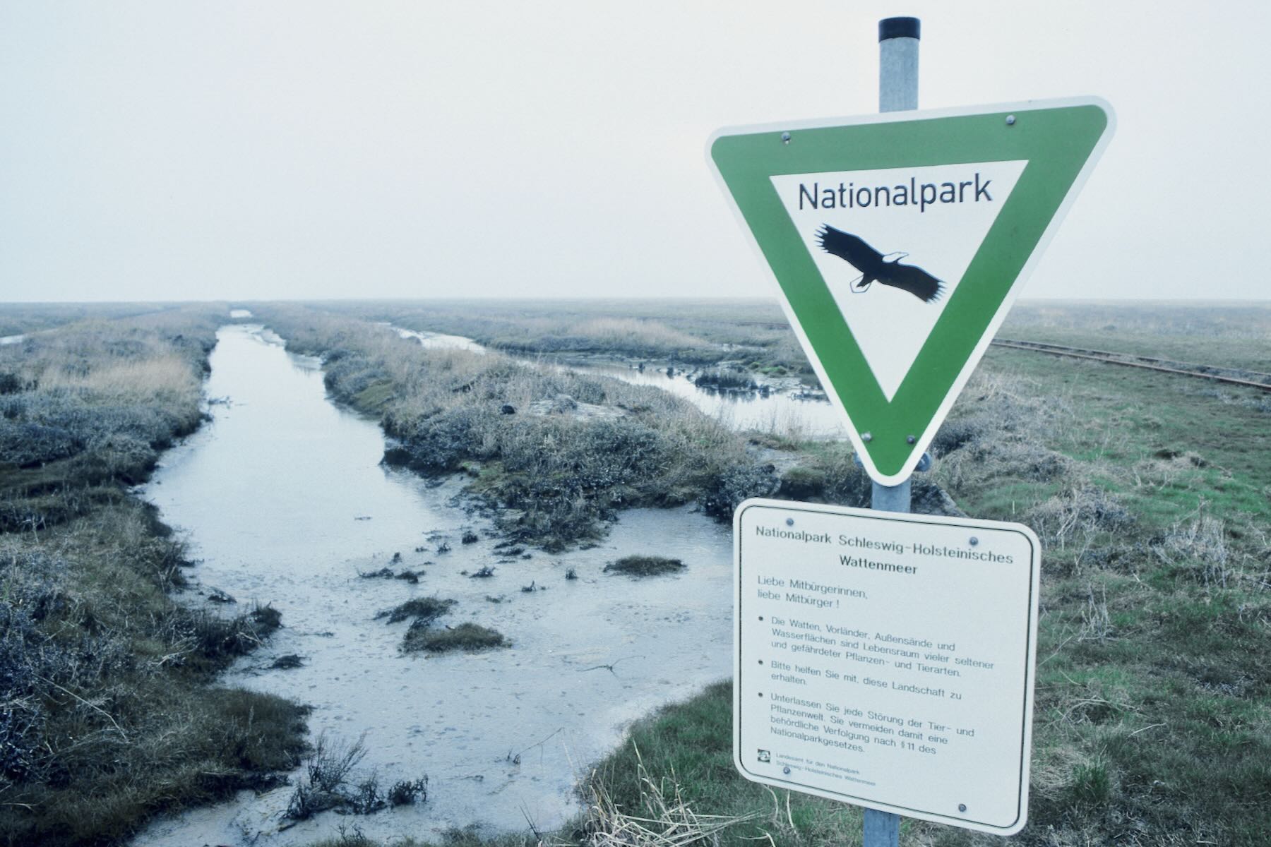 Wattzugang Norderney mit Nationalpark Schild